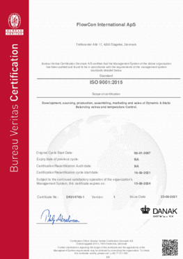 International ISO certificate